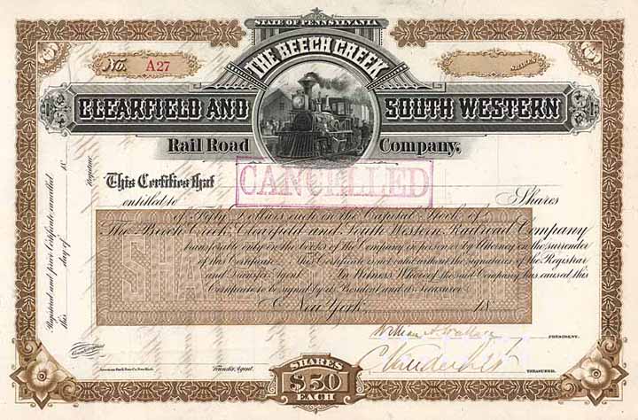 Beech Creek, Clearfield & South Western Railroad