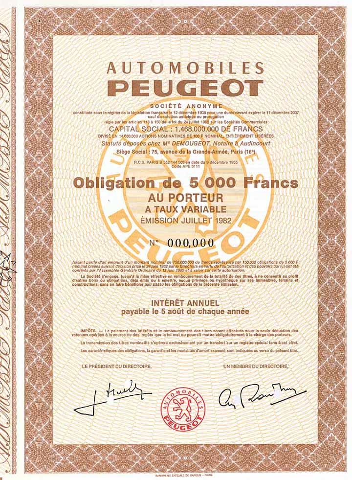 Automobiles PEUGEOT S.A.