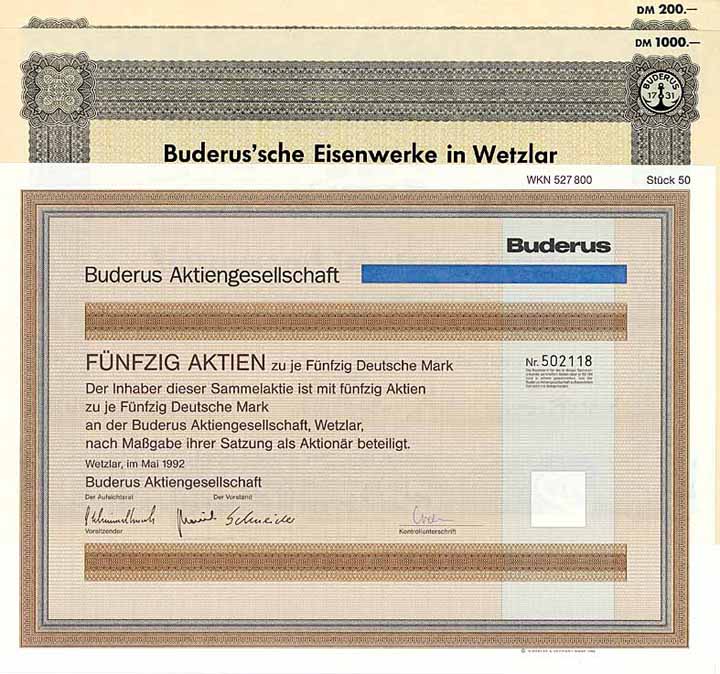 Buderus'sche Eisenwerke (4 Stücke) + Buderus AG (3 Stücke)