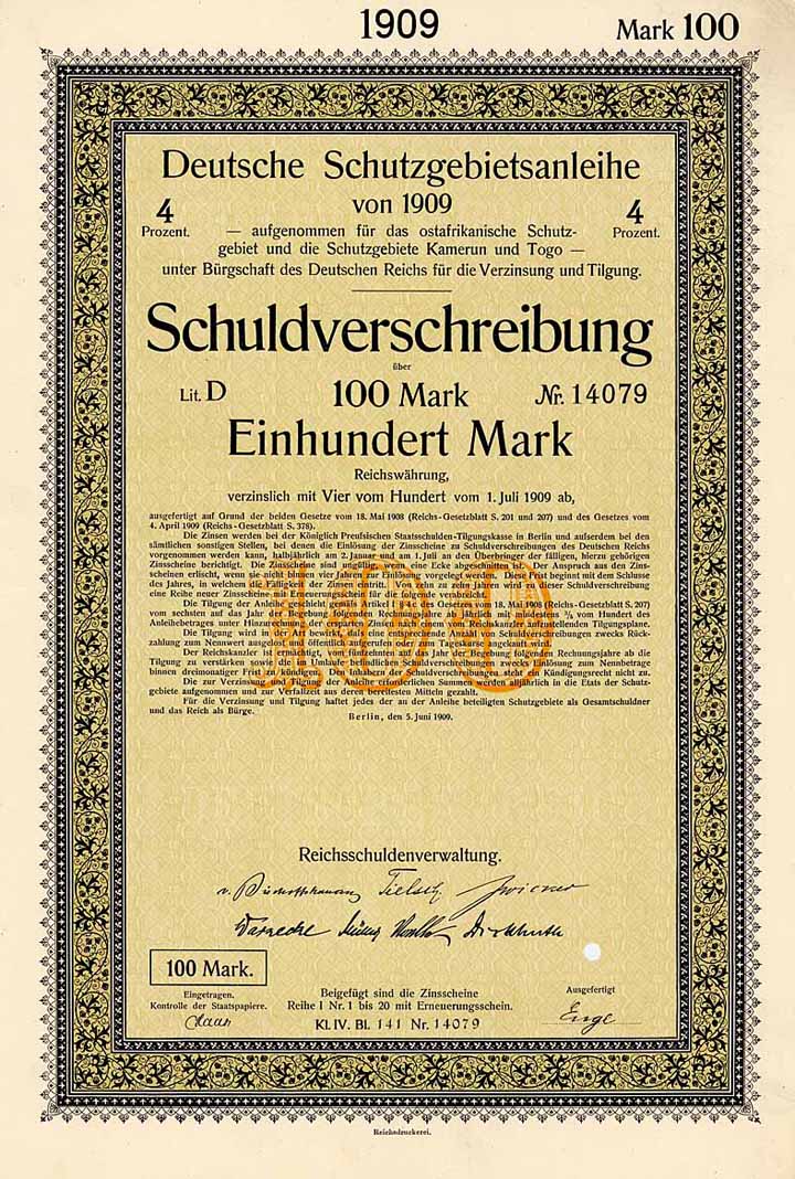 Deutsche Schutzgebietsanleihe von 1909