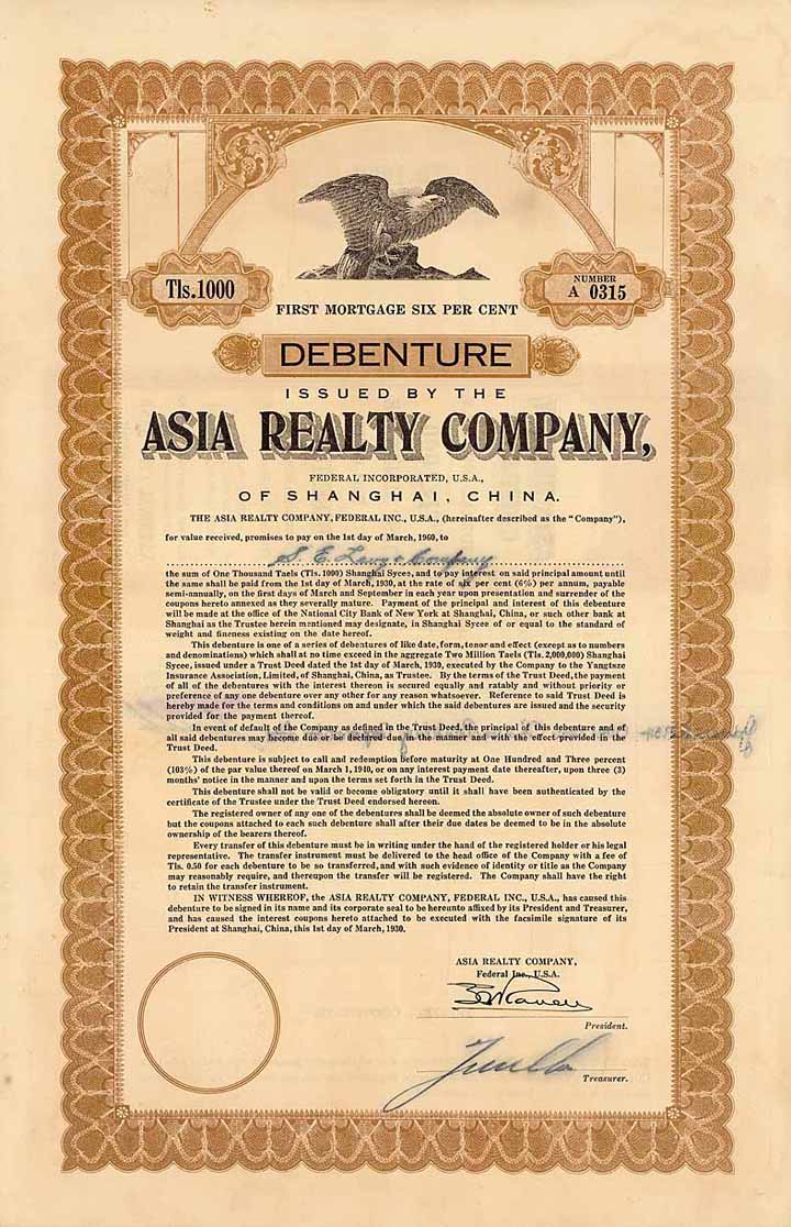 Asia Realty Co., Federal Inc., USA