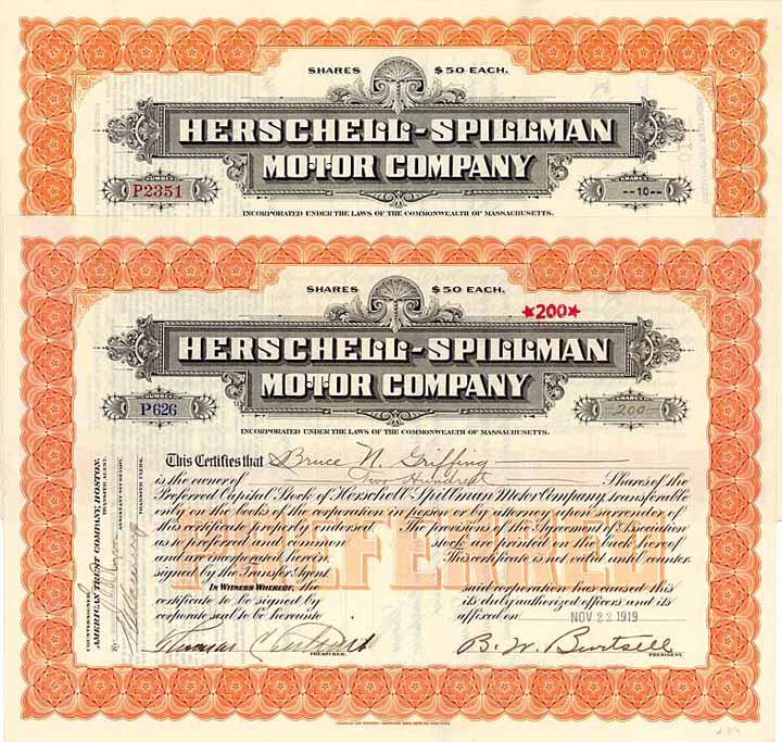 Herschell-Spillman Motor (2 Stücke)