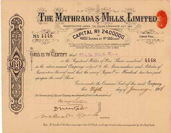 Mathradas Mills, Limited