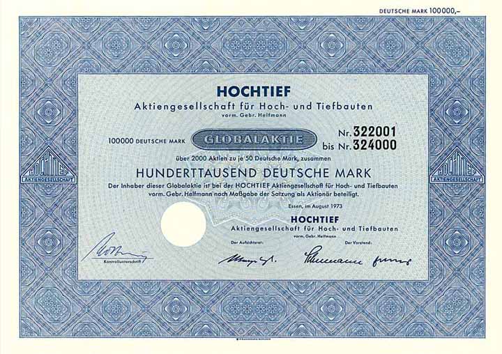 Hochtief AG für Hoch- und Tiefbauten vorm. Gebr. Helfmann