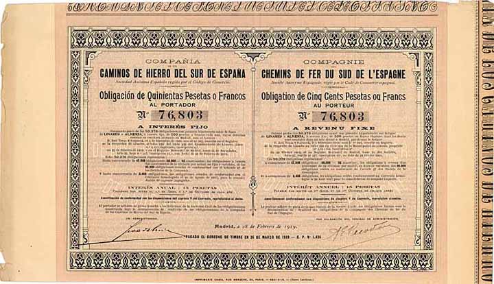 Cia. de los Caminos de Hierro del Sur de Espana S.A.