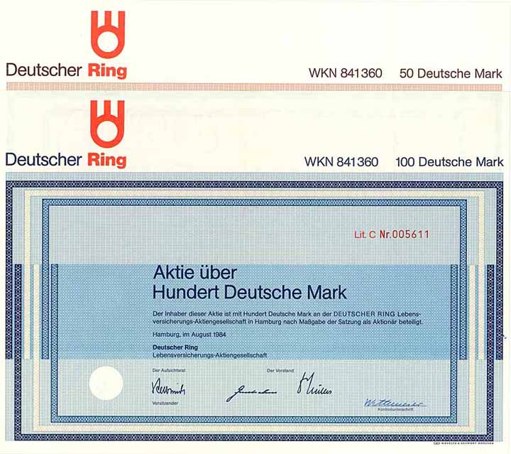 Deutscher Ring Lebensversicherungs-AG (6 Stücke)