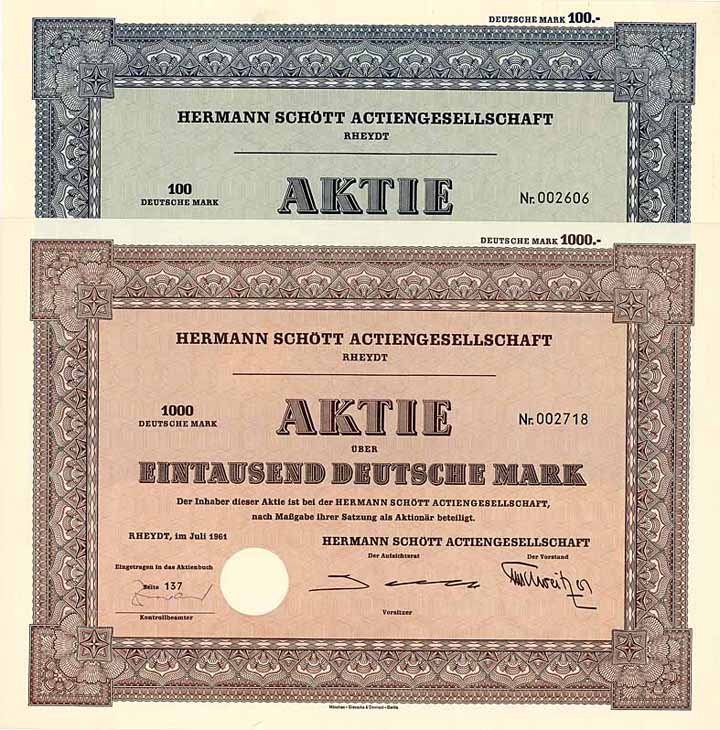 Hermann Schött AG (7 Stücke)
