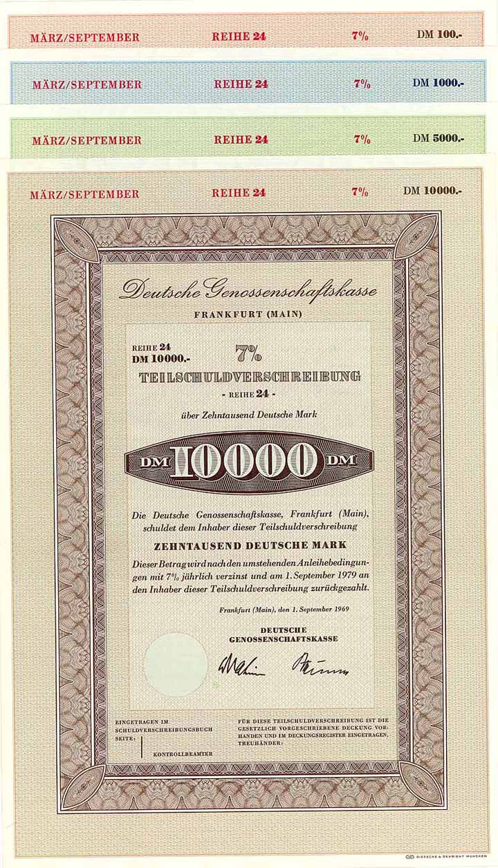 Deutsche Genossenschaftskasse (4 Stücke)
