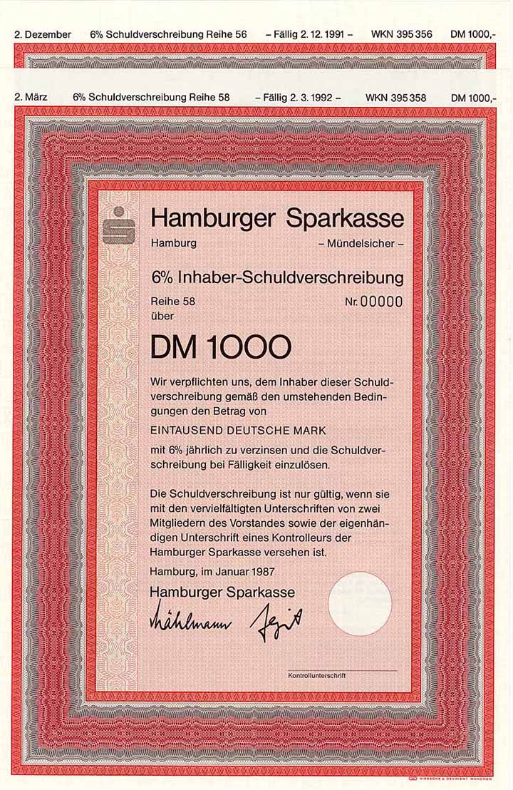 Hamburger Sparkasse (2 Stücke)