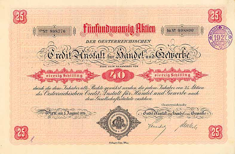 Oesterreichische Credit-Anstalt für Handel und Gewerbe