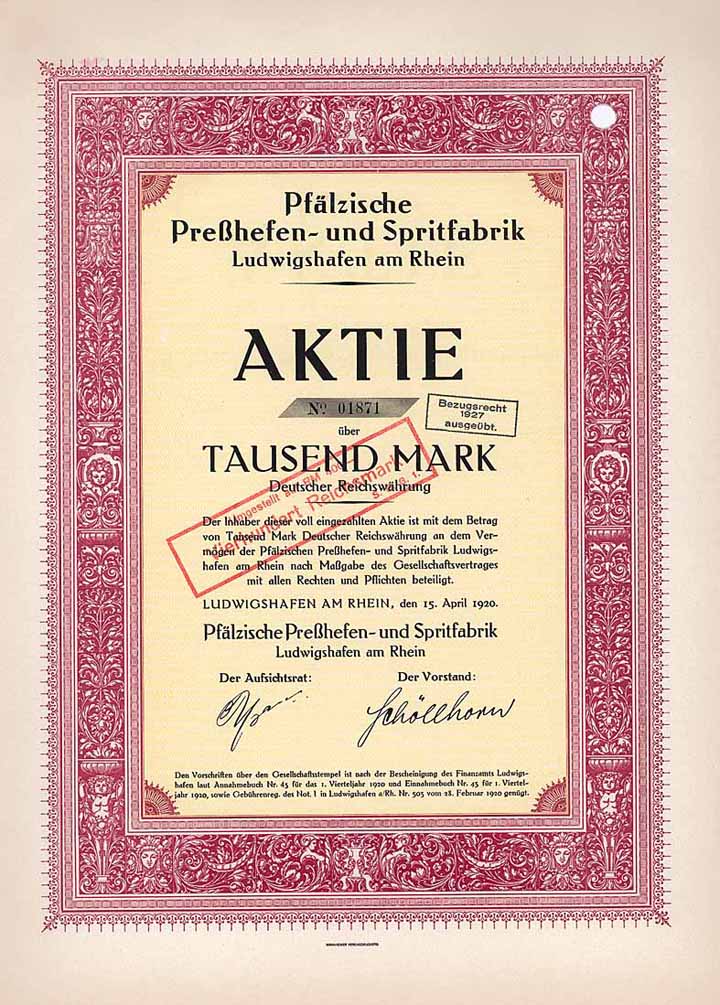 Pfälzische Preßhefen- und Spritfabrik