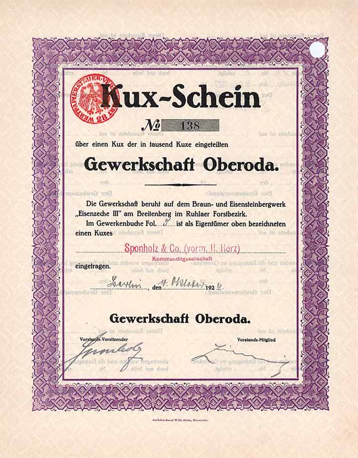 Gewerkschaft Oberoda