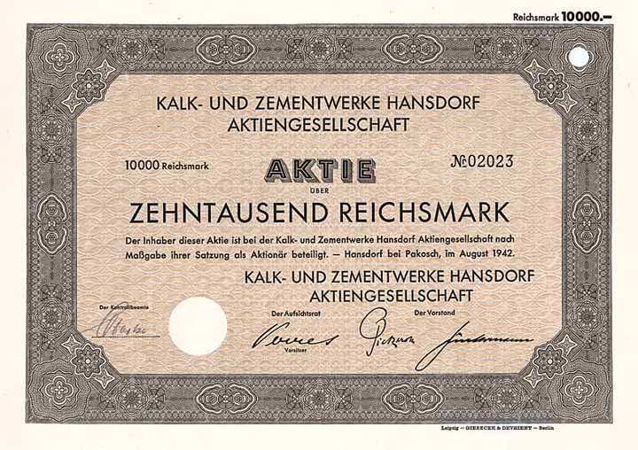 Kalk- und Zementwerke Hansdorf AG