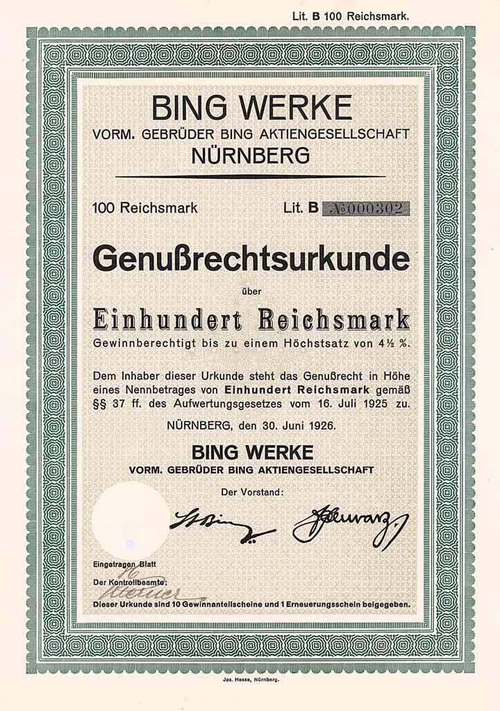 Bing Werke vorm. Gebrüder Bing AG