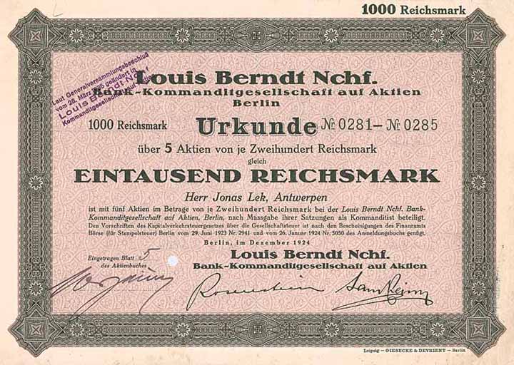 Louis Berndt Nchf. Bank-KGaA