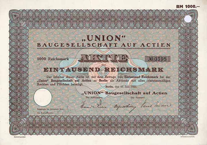 UNION Baugesellschaft auf Actien