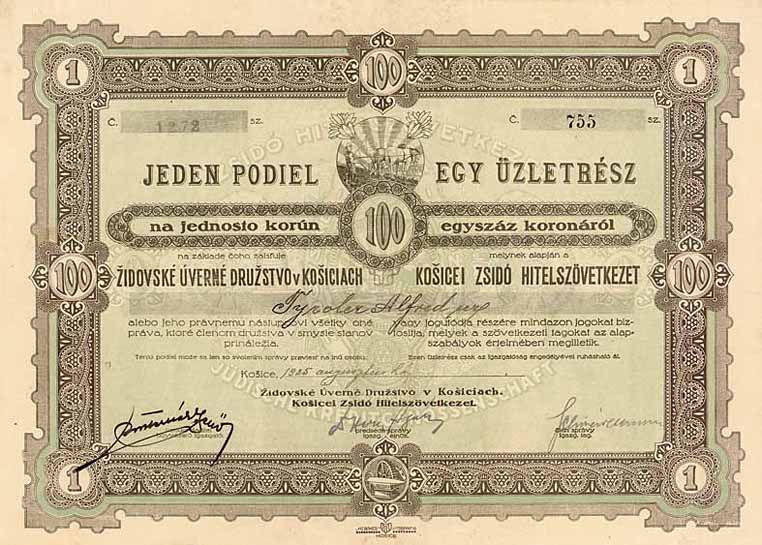 Zidovské Úverné Druzstvo (Jüdische Kreditgenossenschaft)
