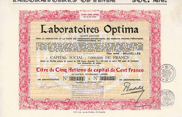 Laboratoires Optima S.A.