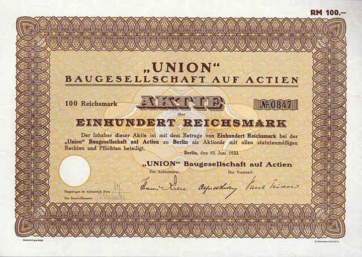 UNION Baugesellschaft auf Actien