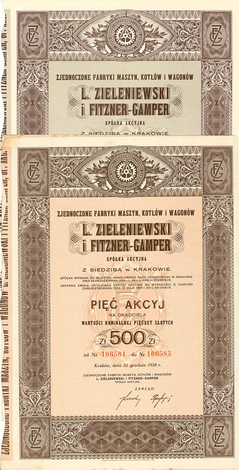 Zjednoczone Fabryki Maszyn, Kotl�w i Wagon�w L. Zieleniewski i Fitzner-Gamper (2 St�cke)