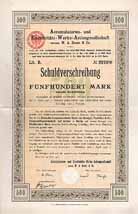 Accumulatoren- und Electricit�ts-Werke AG vormals W. A. Boese & Co.