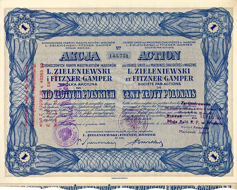 Zjednoczone Fabryki Maszyn i Wagon�w L. Zieleniewski i Fitzner-Gamper Sp.Akc. (Vereinigte Maschinen- und Waggonfabriken L. Zieleniewski und Fitzner-Gamper AG)