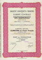 Soc. dInterets Miniers en Europe Centrale Intermines S.A.