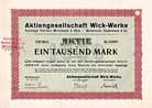 AG Wick-Werke Vereinigte Fabriken Merkelbach & Wick, Merkelbach, Stadelbach & Co.