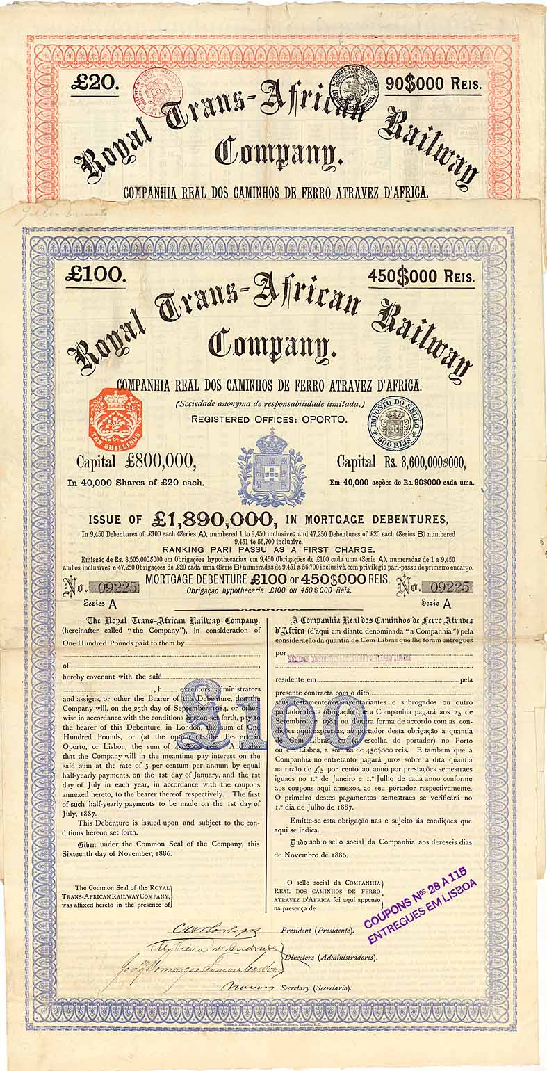 Royal Trans-African Railway Co. (Cia. Real dos Caminhos de Ferro Atravez d�Africa S.A.) (2 St�cke)